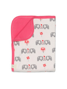 Păturică din bumbac organic Fresk - Elefant Pink
