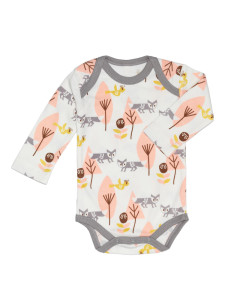 Body cu mânecă lungă din bumbac organic Fresk - Fox Pink