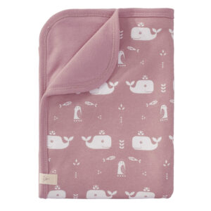 Păturică din bumbac organic Fresk - Whale Mellow Rose