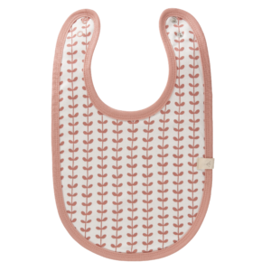 Bavețică din bumbac organic Fresk - Leaves mellow rose