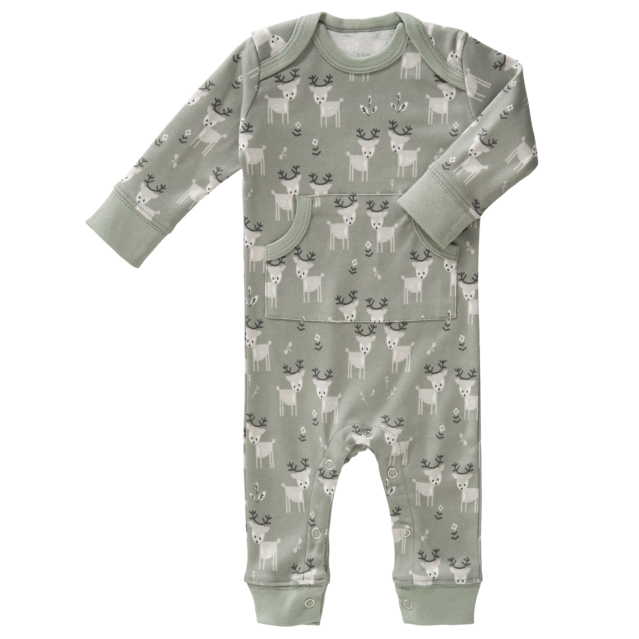 Pijamale până la gleznă din bumbac organic Fresk - Deer forest green Pijamale până la gleznă din bumbac organic Fresk - Deer forest green