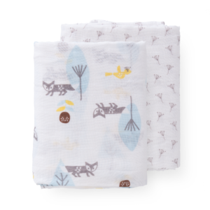 Set păturici de muselină pentru înfășat bebe Fresk - Fox blue (120)
