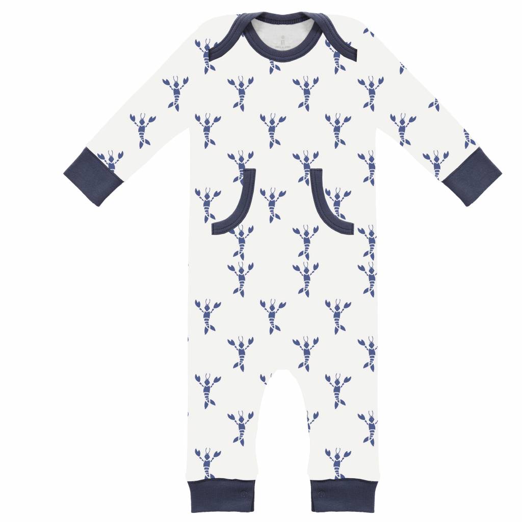 Pijamale fără talpă, din bumbac organic Fresk - Lobster indigo blue Pijamale fără talpă, din bumbac organic Fresk - Lobster indigo blue