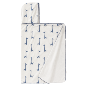 Prosop cu glugă din bumbac organic Fresk - Giraf indigo blue
